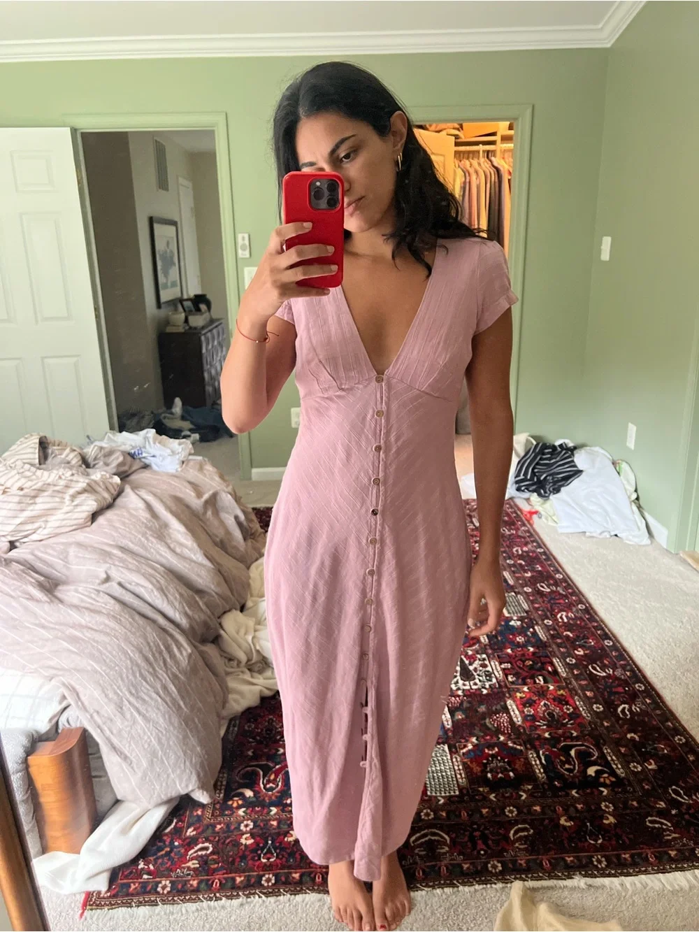 Free People New in Town Midi Dress - IN PINK